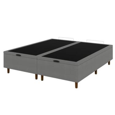 Imagem de Box Baú Blindado Queen Size Bipartido 158x198x42cm Base Reforçada Elit