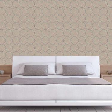 Imagem de Papel De Parede Geométrico Marrom Chocolate Círculos Adesivo