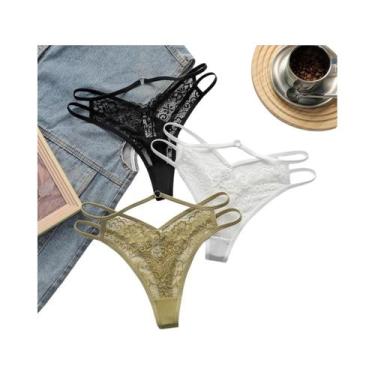 Imagem de Conjunto De 3 Calcinhas De Renda Multicoloridas Sexy E Leves Para Mulh