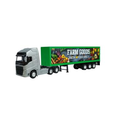 Imagem de Caminhão Volvo Baú 1:64 Welly Prata