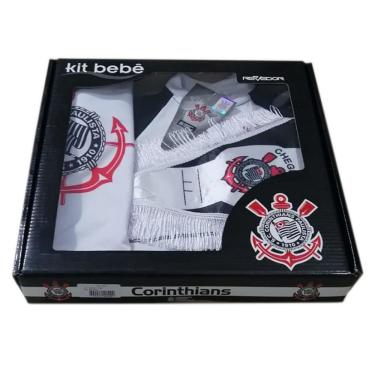 Imagem de Kit Bebê Corinthians com Manta e Flâmula Oficial