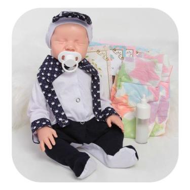 Imagem de Boneco Reborn Bebê Realista Menino Levi Conjunto Coroa - Cegonha Rebor