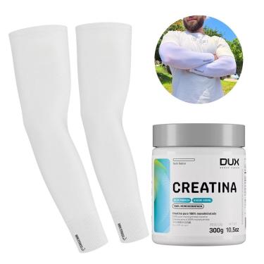 Imagem de Kit Creatina 300g Dux + Manguito Poliamida Conforto Treino Corrida e Força Academia-Unissex