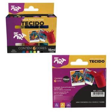 Imagem de Tinta tecido fosca 15ml 6cores - DAC