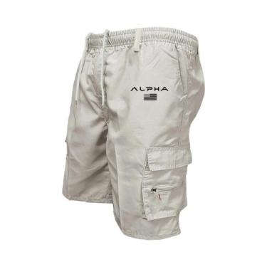 Imagem de Bermudas Cargo Masculinas plus Size Casuais Para Corrida Com Bolsos Gr