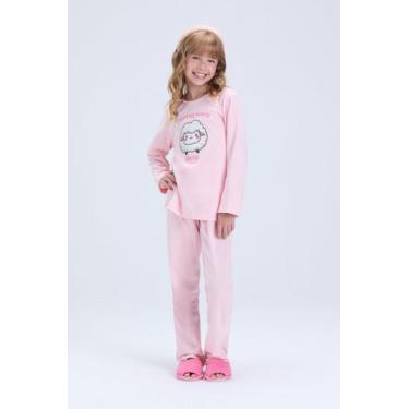 Imagem de Pijama Infantil Feminino Inverno Algodão Ovelhinha - Vida Costeira Ofi