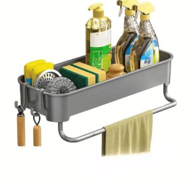 Imagem de Suporte Pia Porta Detergente Esponja Cozinha Lavanderia Não Fura Pared