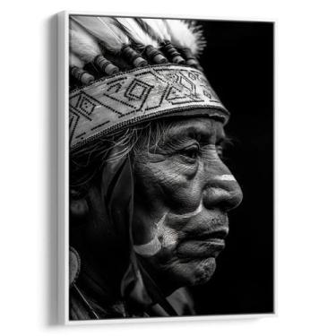 Imagem de Quadro decorativo Índio de Grande Sabedoria - Art Canvas, 90 x 60 cm, 