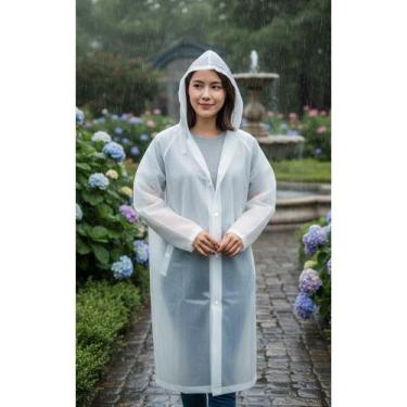 Imagem de Capa Chuva Impermeável PVC C/ Capuz Transparente Adulto - Congratulati