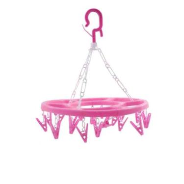 Imagem de Varal Multiuso Com Gancho e 18 Prendedores 34x2cm - Casita, Pink