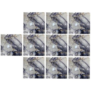 Imagem de Kit Placa Adesiva 3D Mármore Moderno Espuma de Polietileno PVC Autocolante Azul