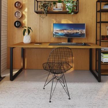 Imagem de Mesa Presidente 190x70x75cm Yon - Acácia -est.preta Acácia -est.preta