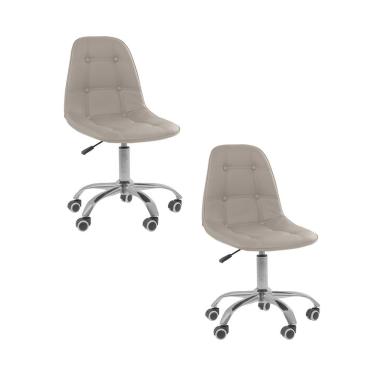 Imagem de Kit 2 Cadeiras Office Eiffel Botonê Ajustável Oficial Bege