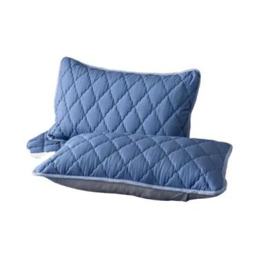 Imagem de Fronha Acolchoada Impermeável De Algodão Escovado Macio E Respirável, 