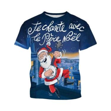 Imagem de Camiseta Casual Confortável Com Estampa 3D De Natal Estilo Harajuku De