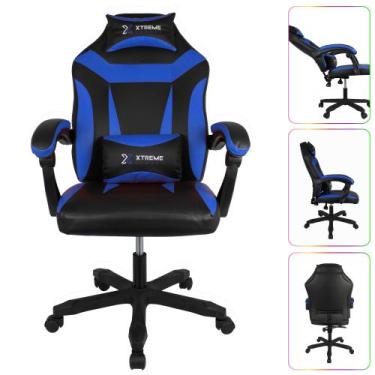 Imagem de Cadeira Gamer Giratória Gamer XTreme Gamers Supra Preta e Azul Gaming,