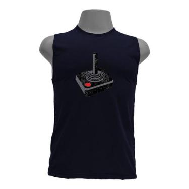Imagem de Camiseta regata masculina - Atari - Joystick - DASANTIGAS, Navy blue, 