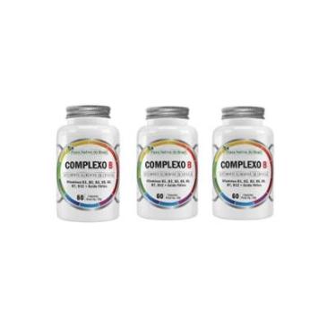 Imagem de Kit 3 Complexo B B3 B5 B6 B2 B9 B7 B12 3x60 Caps Flora Nativa-Unissex