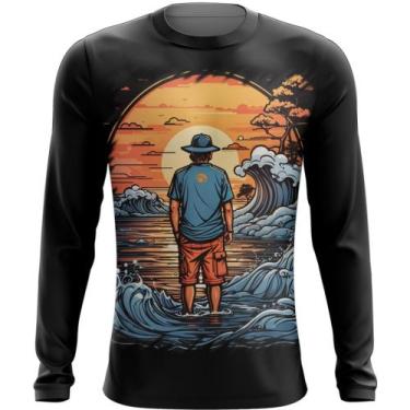Imagem de Camiseta Manga Longa Pesca Esportiva Pôr do Sol Peixes 12 - Kasubeck S