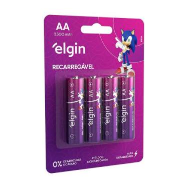 Imagem de Pilha Recarregável AA Comum 2.500Mah Blister com 4 Unidades - Elgin