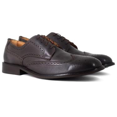 Imagem de Sapato Social Masculino Oficina Reserva Brogue Nordic, Marrom escuro c