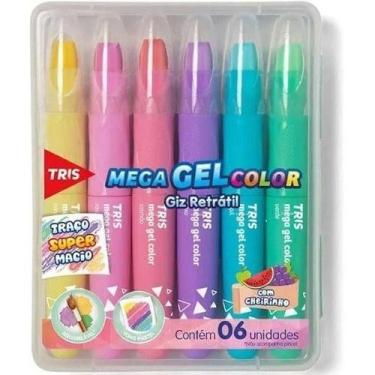 Imagem de Giz De Cera Retrátil Tris Gel Pastel 06 Cores C/ Cheirinho