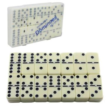 Imagem de Domino tipo osso 50x25x10mm double six no estojo de plastico - BARCELO