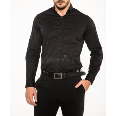Imagem de Camiseta social masculina cor preta tamanho G - Natori