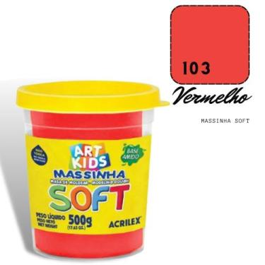 Imagem de Massinha de Modelar Acrilex Soft 500g Vermelho
