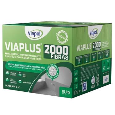 Imagem de Cimento Impermeabilizante Flexível Bicomponente Viaplus 2000 com Fibras 18kg Branco e Cinza Viapol