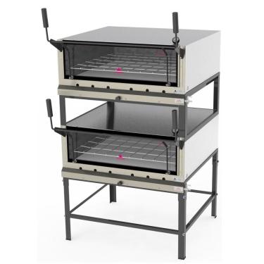 Imagem de Forno a Gás Industrial Duplo de Lastro Refratário Progás Gás GLP PRP-900 DP G2 Inox 460L com Cavalete