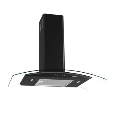 Imagem de Coifa de Parede Nardelli Clean Vidro Curvo 80cm Inox com Exaustor Depurador LED Preto 220V