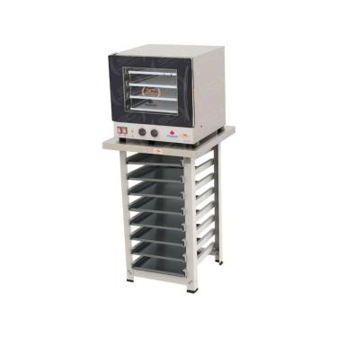 Imagem de Kit Forno Turbo Elétrico Progás PRP-004 com Bancada MES-004 e 8 Assadeiras Preto 220V