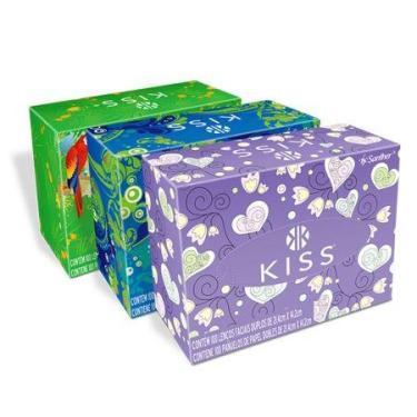 Imagem de Lenço de papel facial folha dupla 14,2x21,4cm com 100 unidades - Kiss