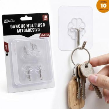 Imagem de Kit 10 Gancho Multiuso Adesivo Organizador Suporta Até 2kg Pendurar Ac