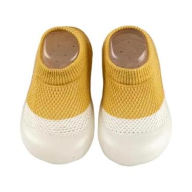 Imagem de Sapatos De Bebê Respiráveis E Antiderrapantes Em Algodão Cardado, Meia