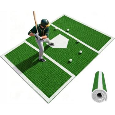Imagem de CyDuan Tapete de Rebatida 6 x 4 ft para Beisebol, Base de Borracha Ant