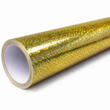 Imagem de Vinil Adesivo Holográfico Ouro Rolo 30,5cm x 152cm À Prova D'água Off 