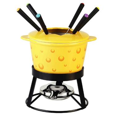 Imagem de Conjunto De Fondue Lana Em Cerâmica Serve 6 Pessoas Amarelo