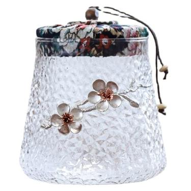 Imagem de Pote de chá de vidro de 12,3 cm Puer selado para armazenamento doméstico, conjunto de chá Kung Fu