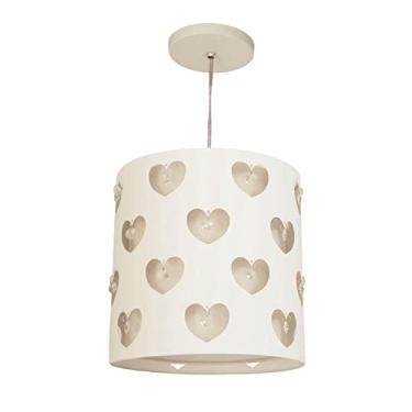 Imagem de Lustre Infantil Pendente Corações Com Cristais Branco 25x25