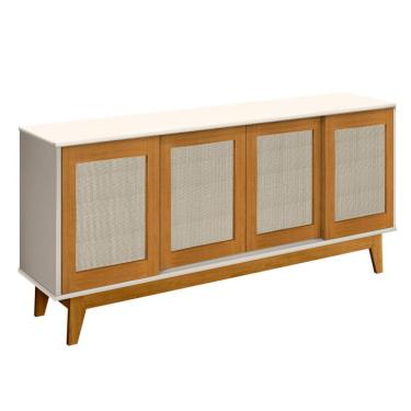 Imagem de Buffet Detroit 4 PT Branco e Madeira