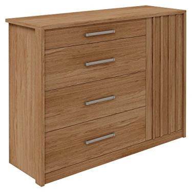 Imagem de Cômoda Sapateira 1 Porta 4 Gavetas Marrom Palacius Caemmun