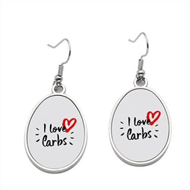 Imagem de Brinco I Love Carbs - Brincos pendentes para meninas - Presente de festa de aniversário dos namorados