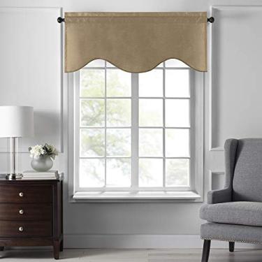 Imagem de Elrene Home Fashions Saia de janela recortada de seda sintética da Colette, 127 cm x 53 cm, dourada