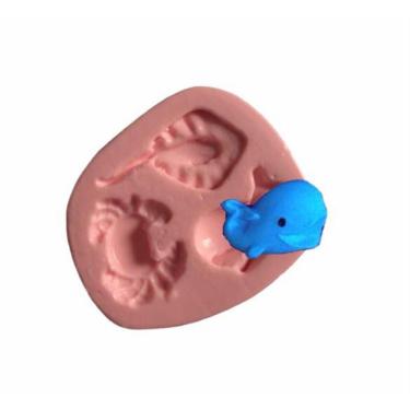 Imagem de Molde De Silicone Fundo Do Mar, Caranguejo, Baleia