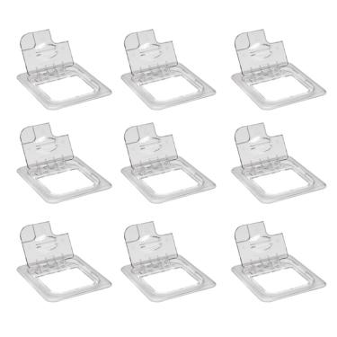 Imagem de Conj 15 Tampa Cuba Gastronômica GN 1/6 Policarbonato Dobradiça Flip Lid COM Ranhura Abertura para Colher Concha