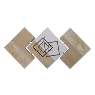 Imagem de Quadros Decorativo Sala Abstrato Bege Moderno Grande 60x120