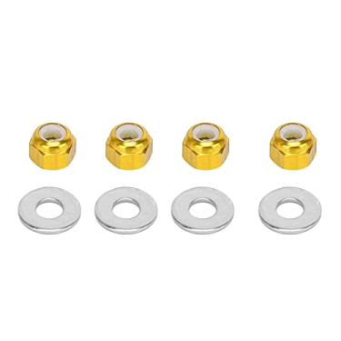 Imagem de Porca hexagonal da roda do carro de controle remoto,porca da roda de liga de alum¨ªnio com junta de 4 pac, apto para wltoys 1/14 144001 RC atualiza??o do carro(Yellow A949-49Y), Porca sextavada d