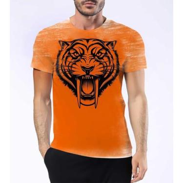 Imagem de Camisa Camiseta Tigre Dente De Sabre Smilodon Extinto Hd 3 - Estilo Kr